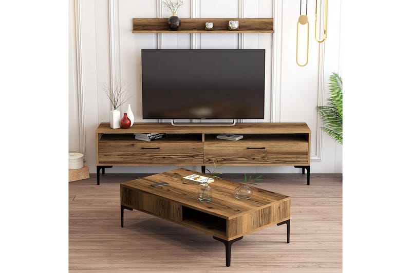 Brutorp Møbelsett for Stue - Valnøtt - Oppbevaring - Oppbevaringsmøbler - Møbelsett til stue