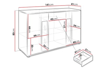 Bunta Skjenk 141x41 cm - Brun - Oppbevaring - Oppbevaringsmøbler - Sideboard & skjenk