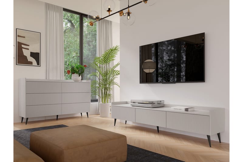 Chiku Møbelsett til Stue - Beige - Oppbevaring - Oppbevaringsmøbler - Møbelsett til stue