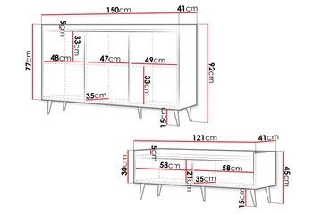 Chiku Møbelsett til Stue - Beige - Oppbevaring - Oppbevaringsmøbler - Møbelsett til stue