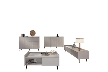 Chiku Møbelsett til Stue - Beige - Oppbevaring - Oppbevaringsmøbler - Møbelsett til stue