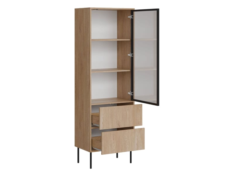 Claven møbelsett til stue - TV-benk og vitrineskap - brun - Oppbevaring - Oppbevaringsmøbler - Møbelsett til stue