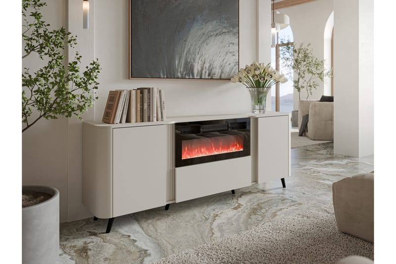 Clement Kommode 200 cm - Beige - Interiør - Peis - Peis uten pipe - El-peiser