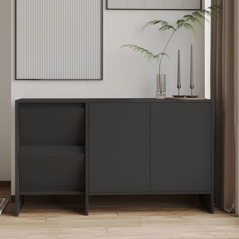 Crala Konsoll 130x81,8x44 cm - Antrasitt - Oppbevaring - Oppbevaringsmøbler - Sideboard & skjenk