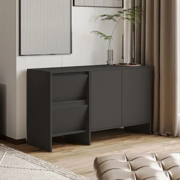Crala Konsoll 130x81,8x44 cm - Antrasitt - Oppbevaring - Oppbevaringsmøbler - Sideboard & skjenk