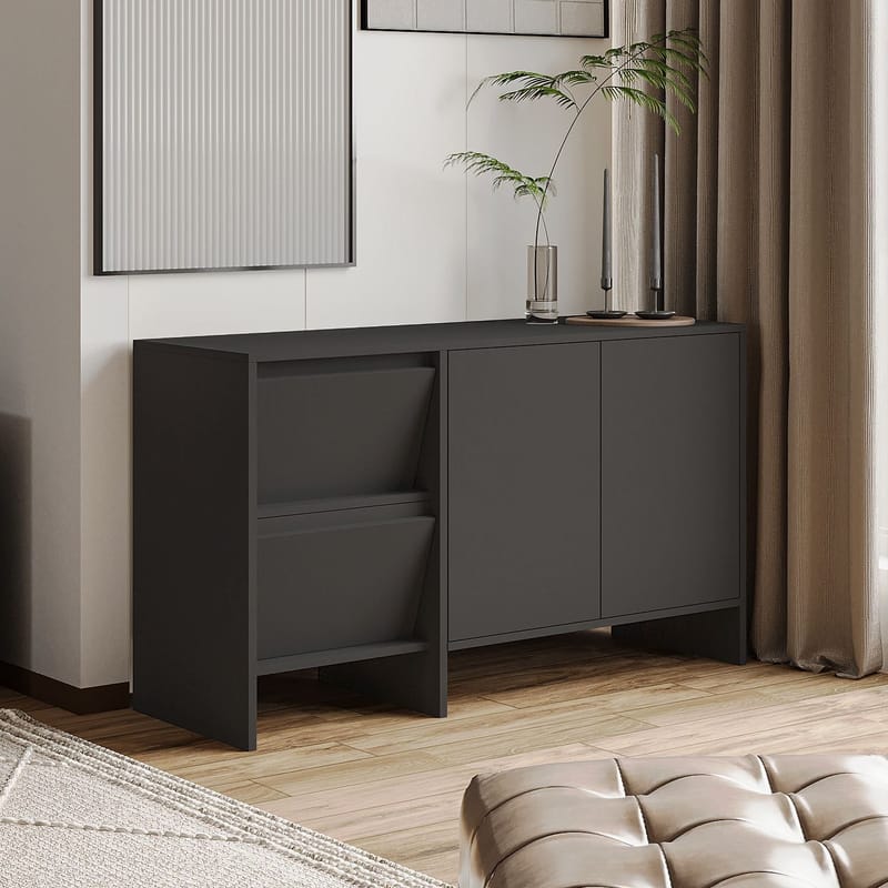Crala Konsoll 130x81,8x44 cm - Antrasitt - Oppbevaring - Oppbevaringsmøbler - Sideboard & skjenk