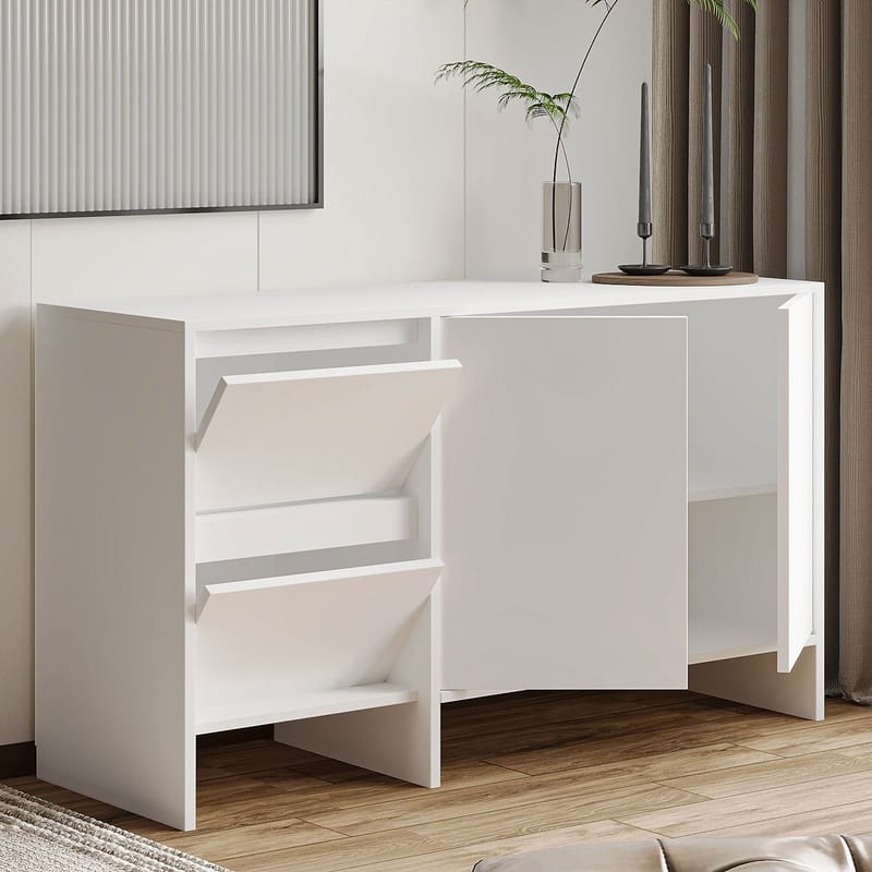 Crala Konsoll 130x81,8x44 cm - Hvit - Oppbevaring - Oppbevaringsmøbler - Sideboard & skjenk