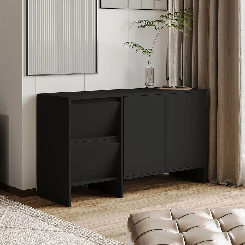 Crala Konsoll 130x81,8x44 cm - Svart - Oppbevaring - Oppbevaringsmøbler - Sideboard & skjenk