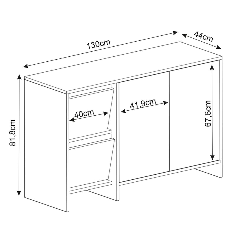 Crala Konsoll 130x81,8x44 cm - Svart - Oppbevaring - Oppbevaringsmøbler - Sideboard & skjenk