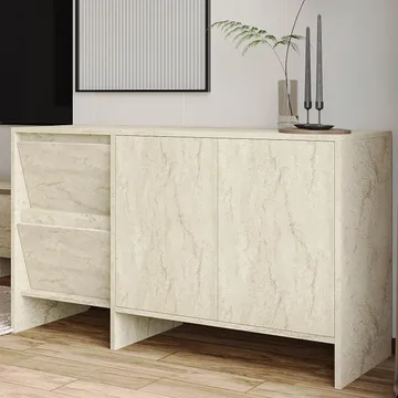 Crala Konsoll 130x81,8x44 cm - Travertin - Oppbevaring - Oppbevaringsmøbler - Sideboard & skjenk