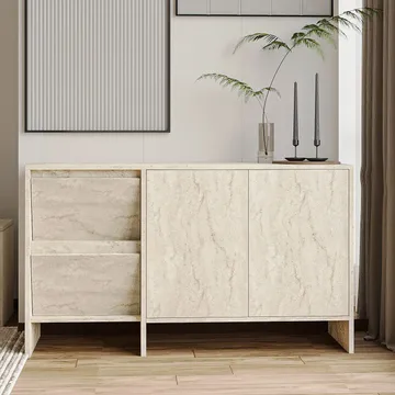 Crala Konsoll 130x81,8x44 cm - Travertin - Oppbevaring - Oppbevaringsmøbler - Sideboard & skjenk