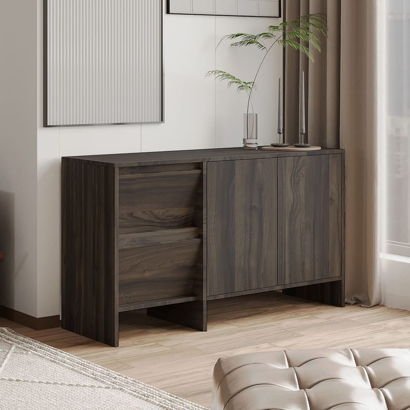 Crala Konsoll 130x81,8x44 cm - Valnøtt - Oppbevaring - Oppbevaringsmøbler - Sideboard & skjenk