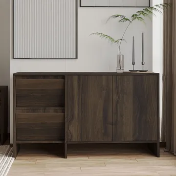 Crala Konsoll 130x81,8x44 cm - Valnøtt - Oppbevaring - Oppbevaringsmøbler - Sideboard & skjenk