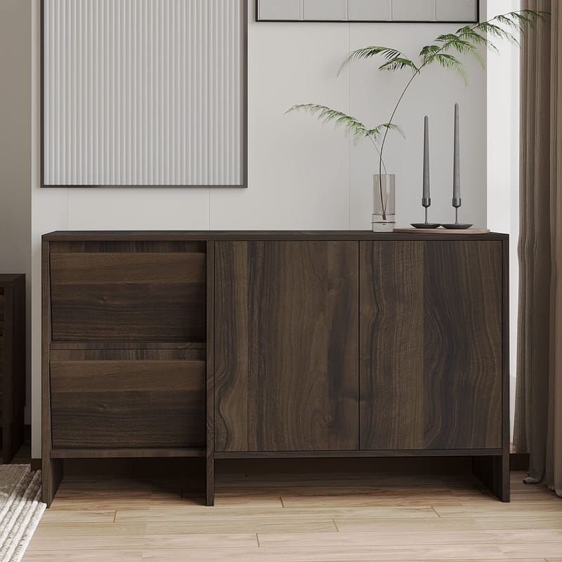 Crala Konsoll 130x81,8x44 cm - Valnøtt - Oppbevaring - Oppbevaringsmøbler - Sideboard & skjenk