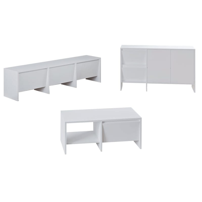 Crala Stuemøbelsett 160x40x35 cm - Hvit - Oppbevaring - Oppbevaringsmøbler - Møbelsett til stue