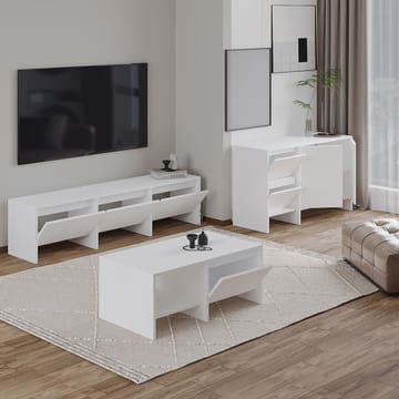 Crala Stuemøbelsett 160x40x35 cm - Hvit - Oppbevaring - Oppbevaringsmøbler - Møbelsett til stue