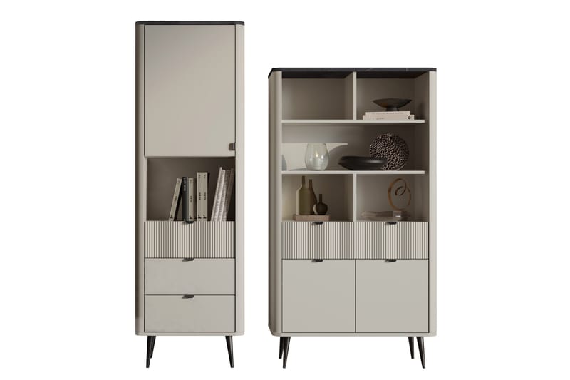 Cucina Møbelsett For Stue - Beige/Grå - Oppbevaring - Oppbevaringsmøbler - Møbelsett til stue