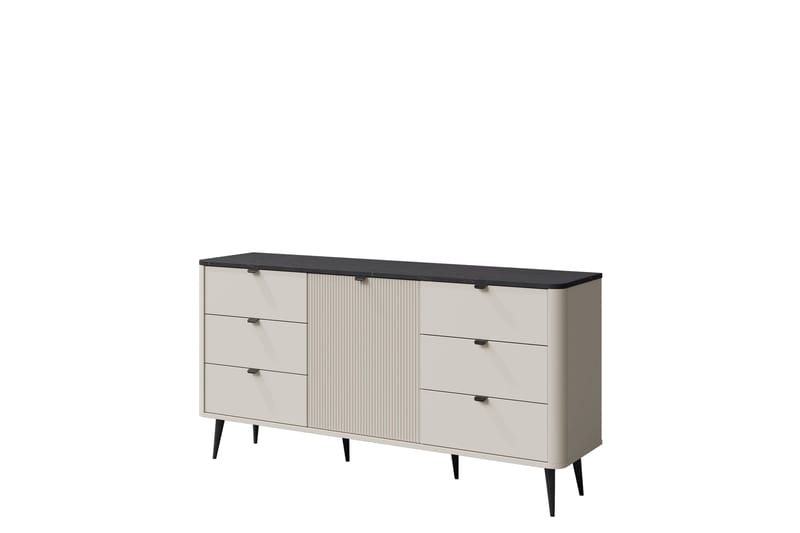 Cucina Skjenk 160x40 cm i Tre med Metallben, Beige|Grå