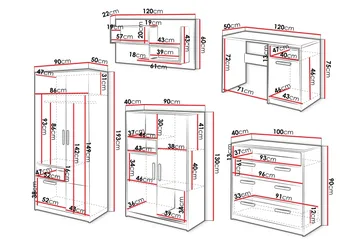 Dekona Møbelsett Til Stue - Beige - Oppbevaring - Oppbevaringsmøbler - Møbelsett til stue