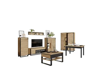 Dorana Møbelsett For Stue - Beige - Oppbevaring - Oppbevaringsmøbler - Møbelsett til stue