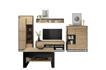 Dorana Møbelsett For Stue - Brun/Sort - Oppbevaring - Oppbevaringsmøbler - Møbelsett til stue