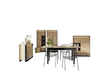 Dorana Møbelsett For Stue - Brun/Sort - Oppbevaring - Oppbevaringsmøbler - Møbelsett til stue