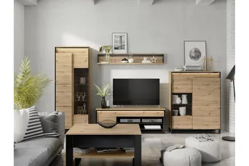 Dorana Møbelsett For Stue - Brun/Sort - Oppbevaring - Oppbevaringsmøbler - Møbelsett til stue