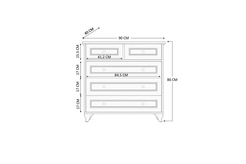Dorian Hjørnekommode 90 cm - Matt Hvit - Oppbevaring - Oppbevaringsmøbler - Kommode