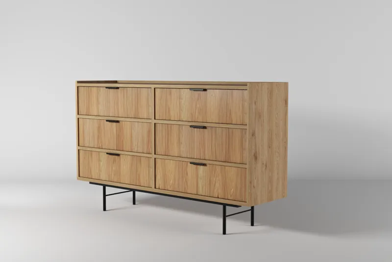 Dravo Kommode 150 cm, Naturlig hickory