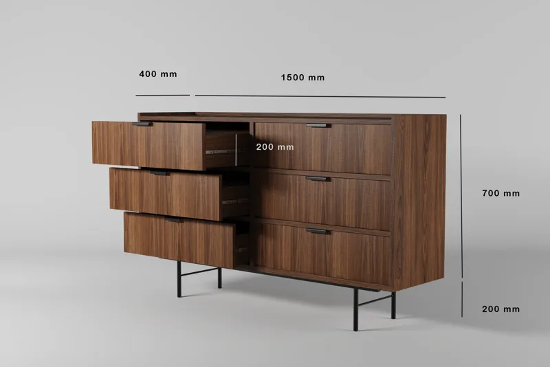Dravo Kommode 150 cm - Warmia valnøtt - Oppbevaring - Oppbevaringsmøbler - Kommode