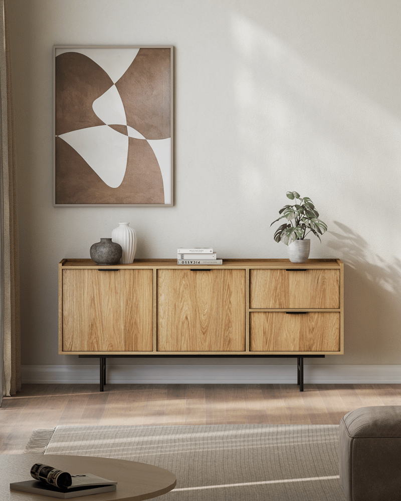 Dravo Skjenk 68x150 cm - Naturlig hickory - Oppbevaring - Oppbevaringsmøbler - Sideboard & skjenk