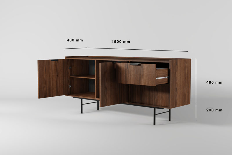 Dravo Skjenk 68x150 cm - Warmia valnøtt - Oppbevaring - Oppbevaringsmøbler - Sideboard & skjenk