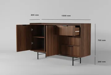 Dravo Skjenk 90x150 cm - Warmia valnøtt - Oppbevaring - Oppbevaringsmøbler - Sideboard & skjenk