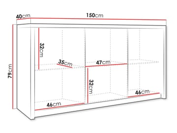 Driva Skjenk 150 cm - Svart - Oppbevaring - Oppbevaringsmøbler - Sideboard & skjenk