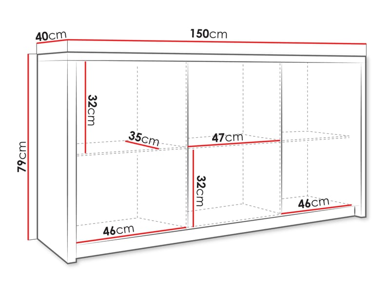 Driva Skjenk 150 cm - Svart - Oppbevaring - Oppbevaringsmøbler - Sideboard & skjenk