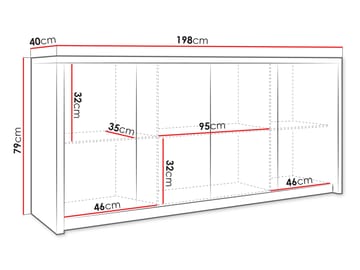 Driva Skjenk 198 cm - Hvit - Oppbevaring - Oppbevaringsmøbler - Sideboard & skjenk