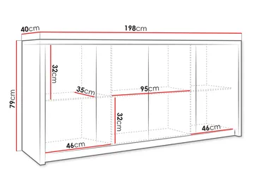 Driva Skjenk 198 cm - Svart - Oppbevaring - Oppbevaringsmøbler - Sideboard & skjenk