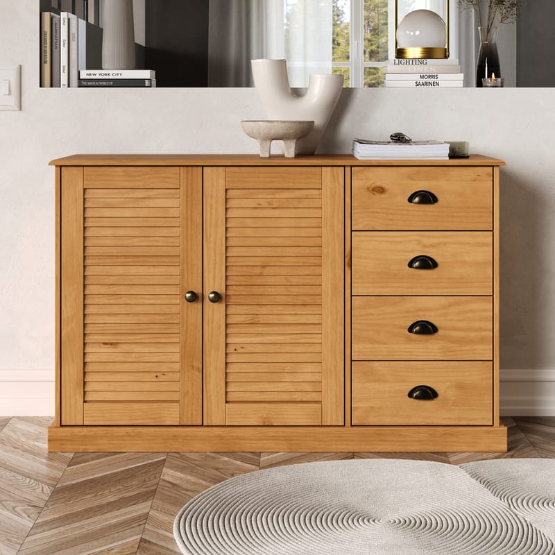 Edith skjenk 125x80 cm - Beiset/Vokset naturfuru - Oppbevaring - Oppbevaringsmøbler - Sideboard & skjenk
