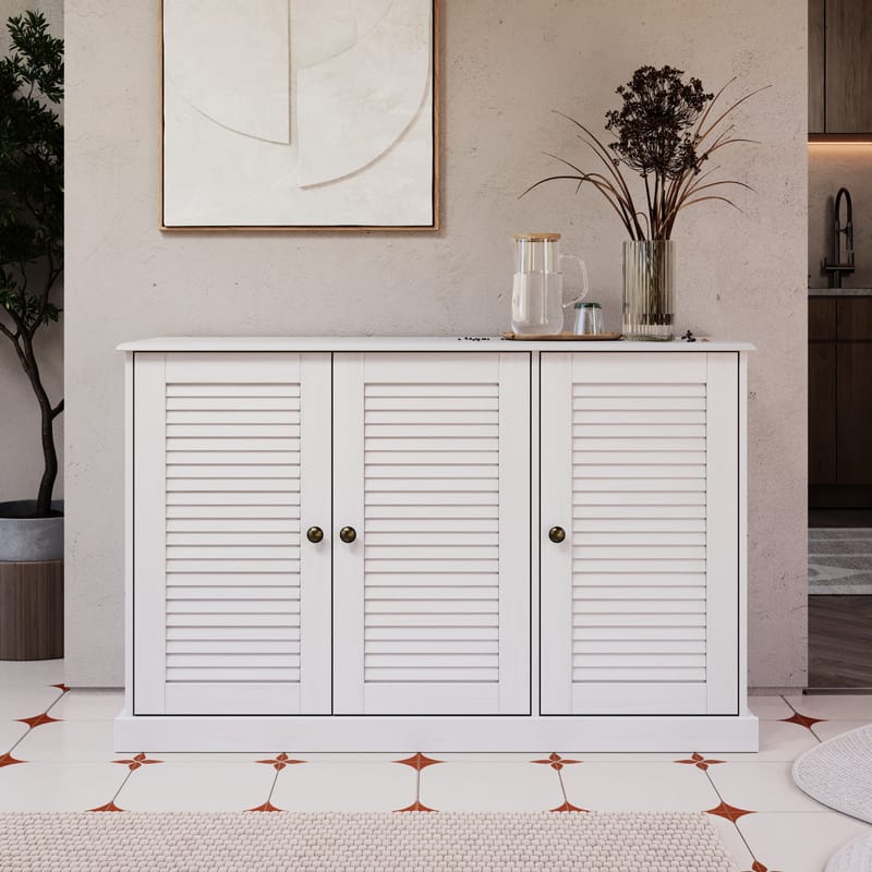 Edith skjenk 125x80 cm - Hvit - Oppbevaring - Oppbevaringsmøbler - Sideboard & skjenk
