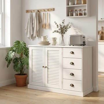 Edith skjenk 125x80 cm - Hvit - Oppbevaring - Oppbevaringsmøbler - Sideboard & skjenk