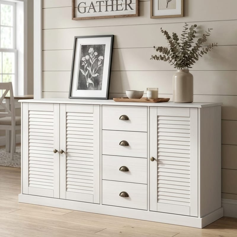 Edith skjenk 166x80 cm - Hvit - Oppbevaring - Oppbevaringsmøbler - Sideboard & skjenk