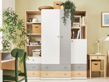 Elvaren Møbelsett Garderobeskap og Bokhylle - Oppbevaring - Oppbevaringsmøbler - Møbelsett til stue