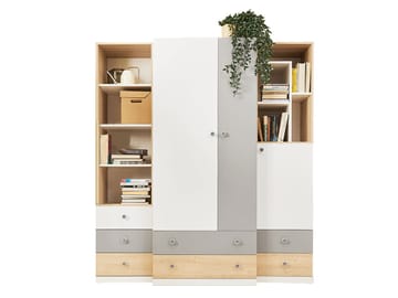 Elvaren Møbelsett Garderobeskap og Bokhylle - Oppbevaring - Oppbevaringsmøbler - Møbelsett til stue