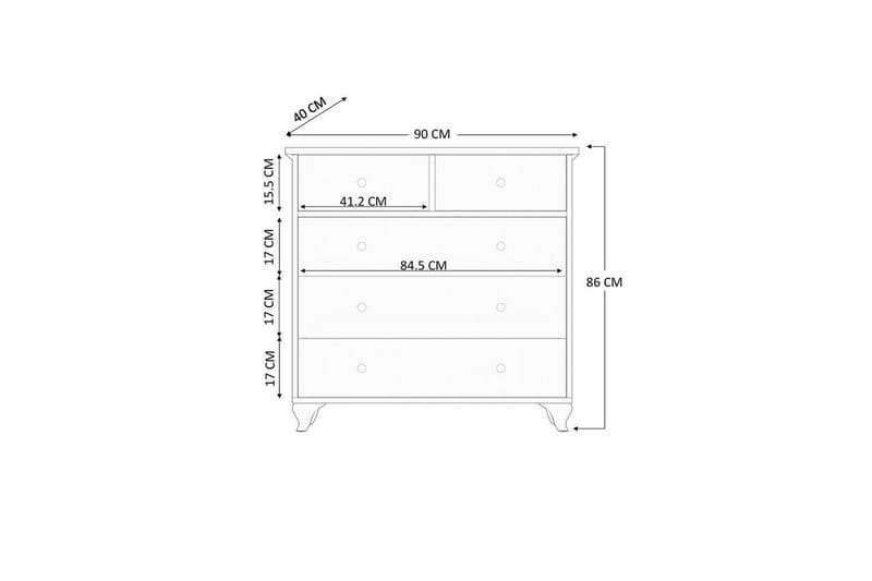 Elyra Hjørnekommode 90 cm - Matt Hvit - Oppbevaring - Oppbevaringsmøbler - Kommode