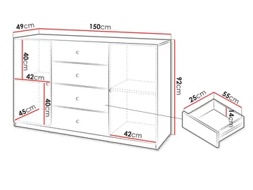 Fayric Kommode 150 cm - Kasjmir - Oppbevaring - Oppbevaringsmøbler - Kommode