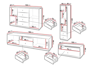 Fayric Møbelsett for stue - Beige - Oppbevaring - Oppbevaringsmøbler - Møbelsett til stue