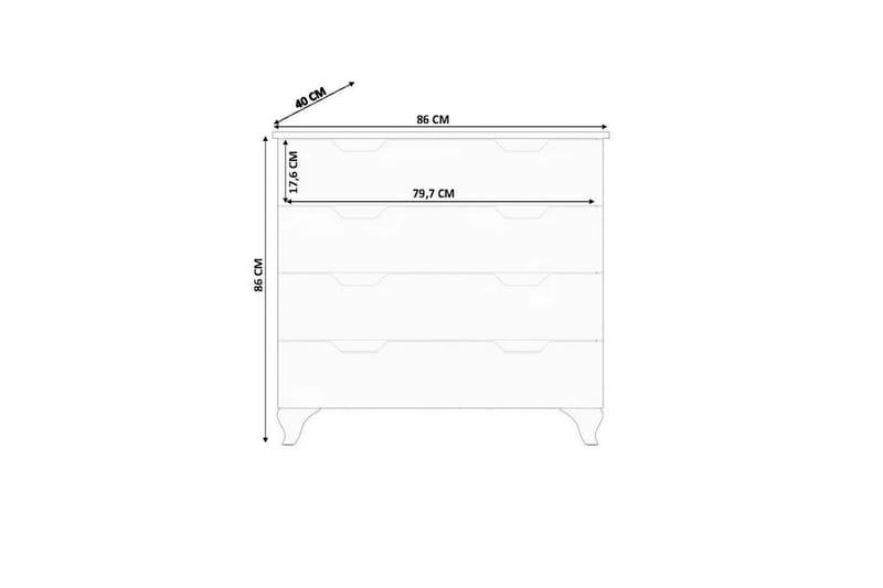 Feylor Hjørnekommode 86 cm - Matt Hvit - Oppbevaring - Oppbevaringsmøbler - Kommode