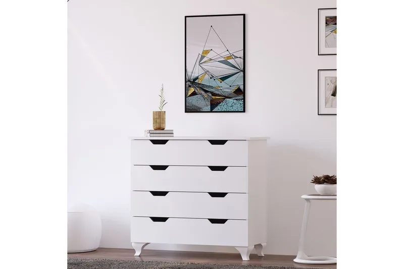 Feylor Hjørnekommode 86 cm - Matt Hvit - Oppbevaring - Oppbevaringsmøbler - Kommode