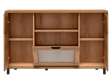 Fonti Rektangulær Skjenk 158 cm i Tre med Eikeutseende og Metallben - Svart|Brun - Oppbevaring - Oppbevaringsmøbler - Sideboard & skjenk