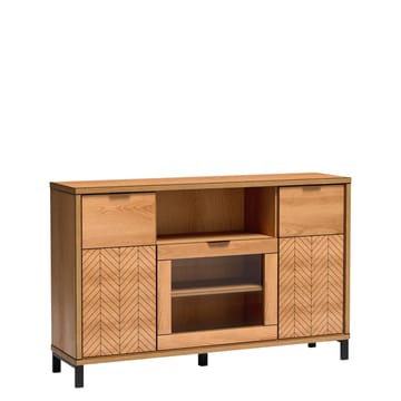 Fonti Rektangulær Skjenk 158 cm i Tre med Eikeutseende og Metallben - Svart|Brun - Oppbevaring - Oppbevaringsmøbler - Sideboard & skjenk
